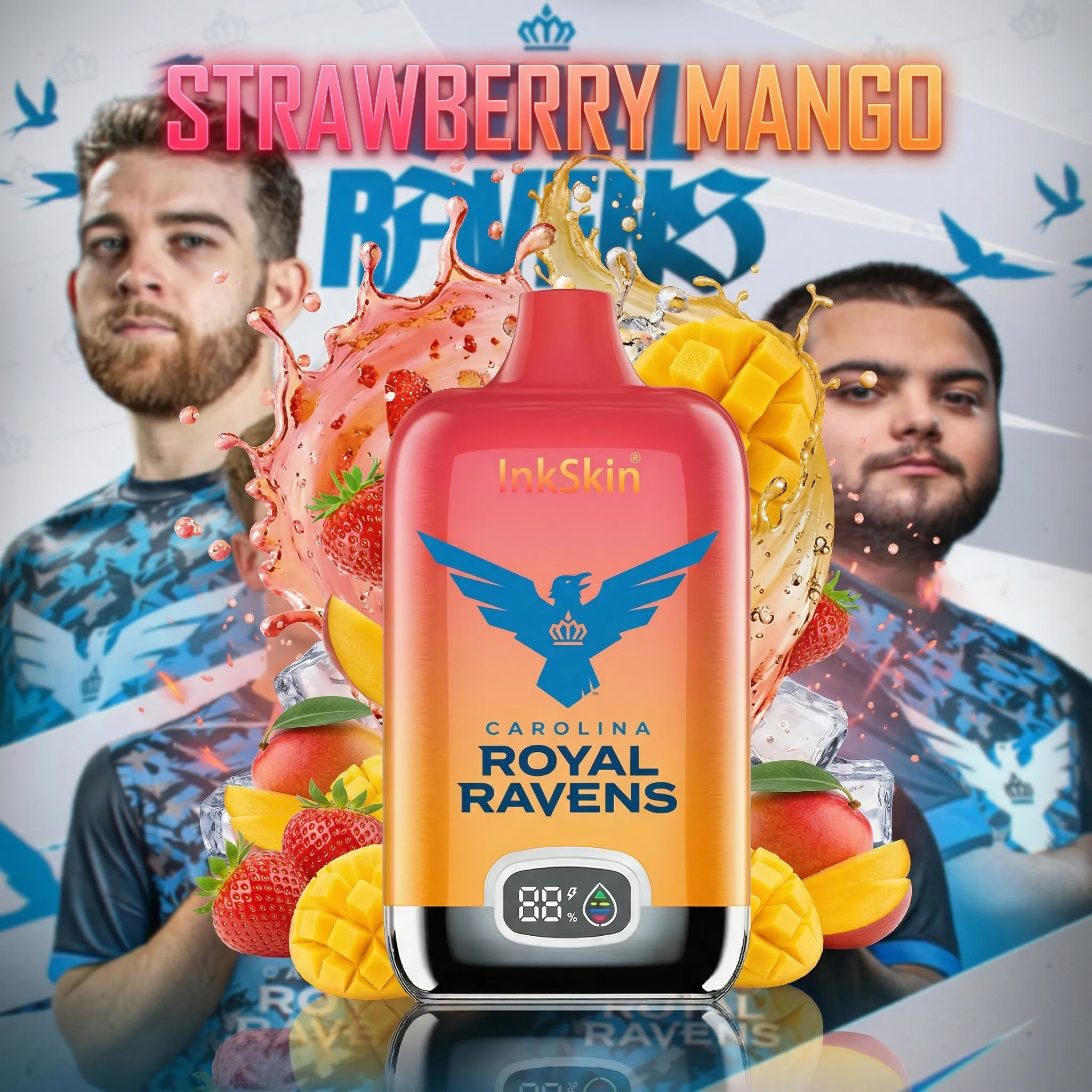 Carolina Royal Ravens team - ⭐InkSkin Digital Box 12000 Puffs - 10+ Flavour Choices ???