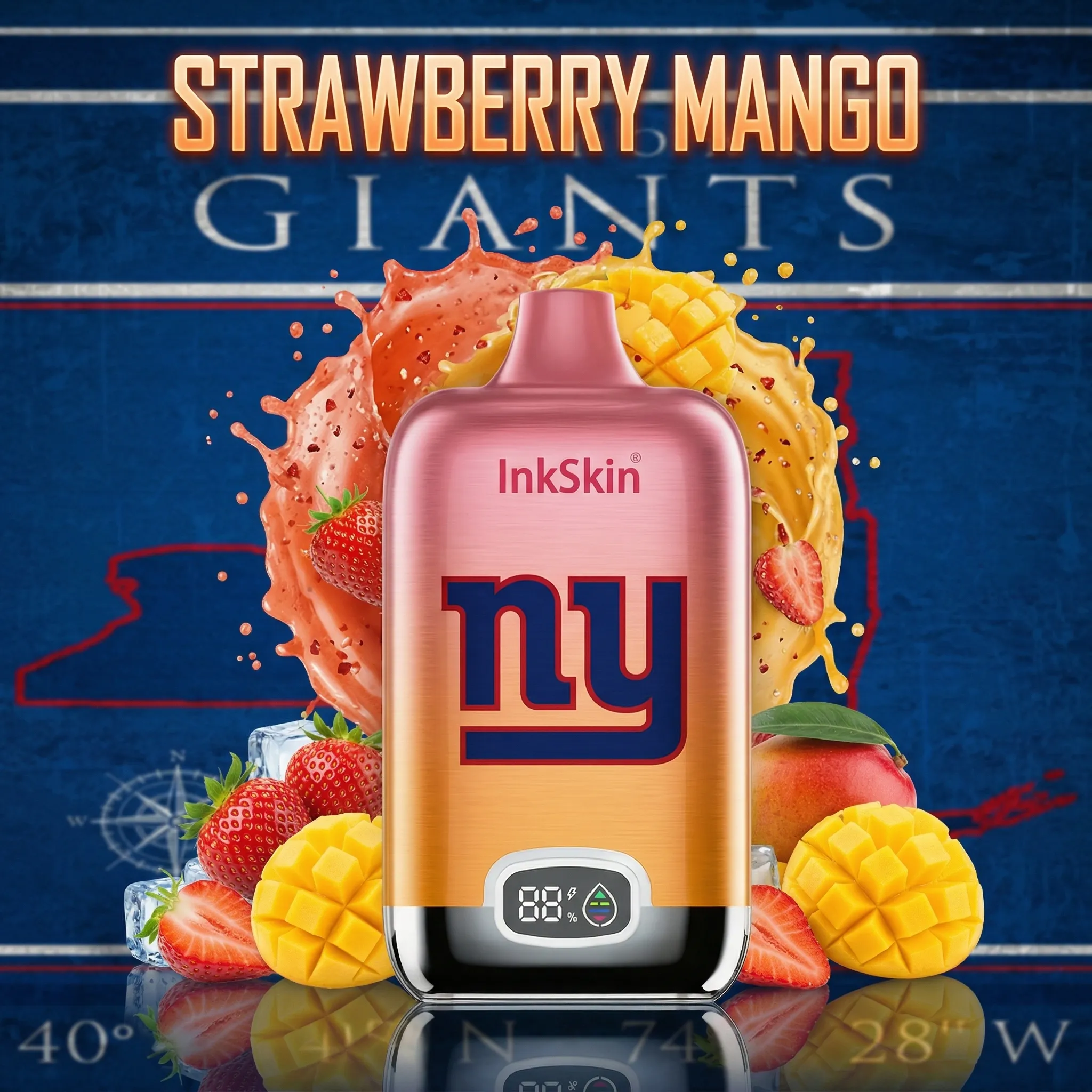 New York Giants - ⭐InkSkin Digital Box 12000 Puffs - 10+ Flavour Choices ???