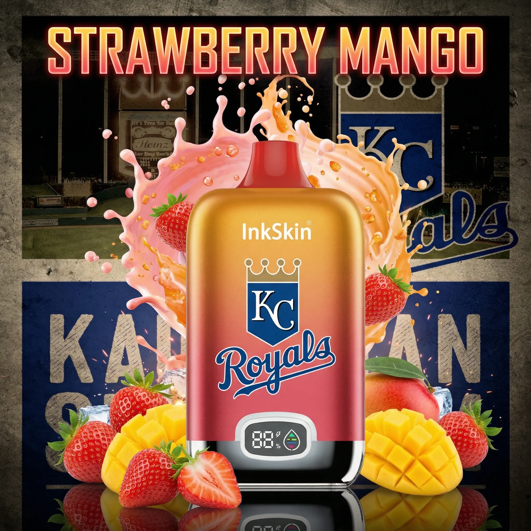 Kansas City Royals - ⭐InkSkin Digital Box 12000 Puffs - 10+ Flavour Choices ???