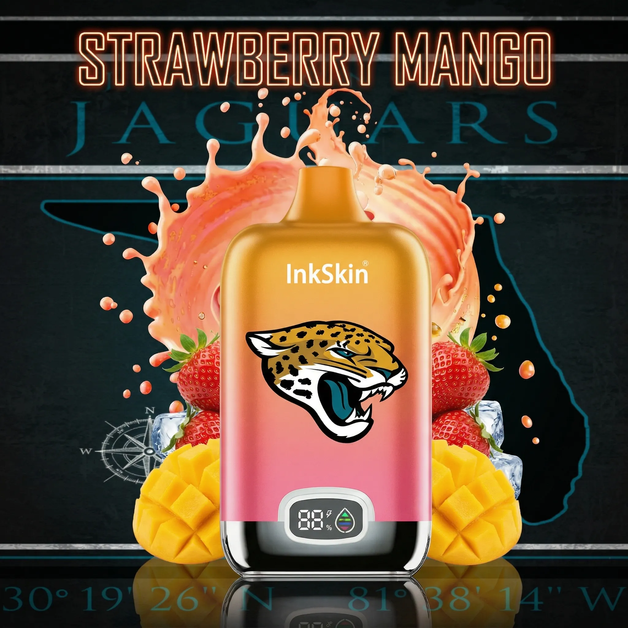 Jacksonville Jaguars - ⭐InkSkin Digital Box 12000 Puffs - 10+ Flavour Choices ???