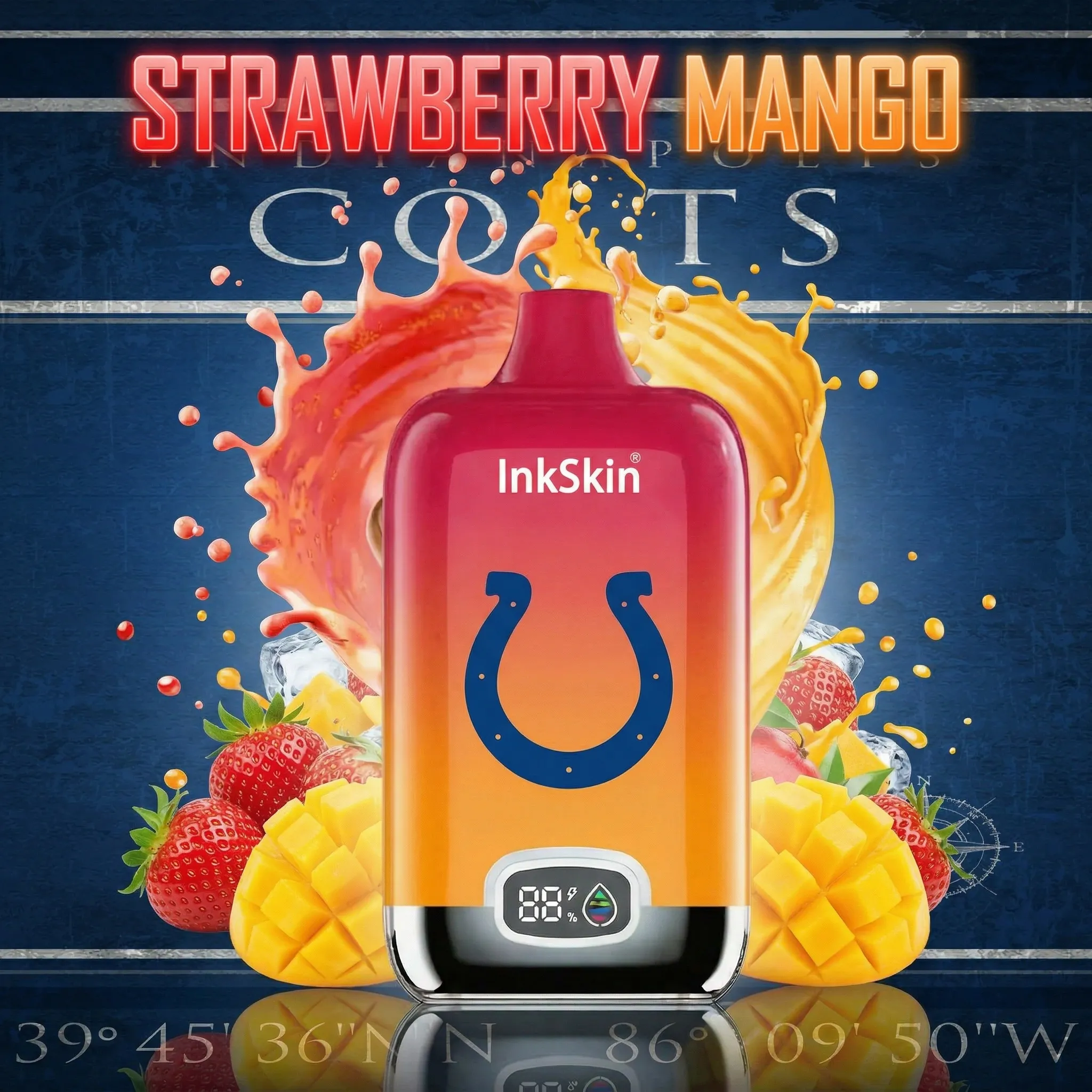 Indianapolis Colts - ⭐InkSkin Digital Box 12000 Puffs - 10+ Flavour Choices ???