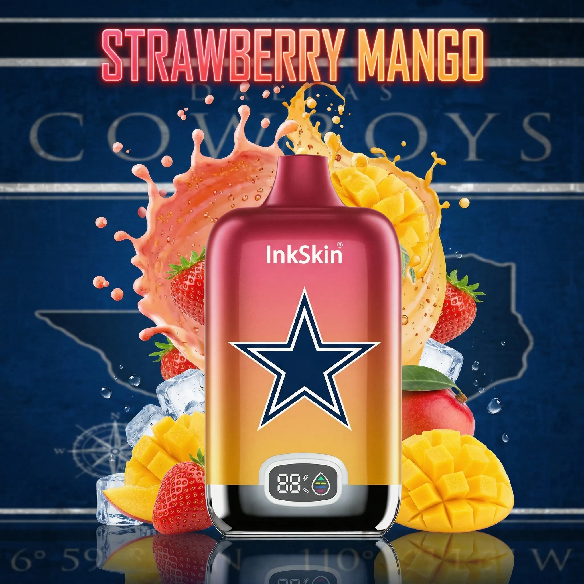 Dallas Cowboys - ⭐InkSkin Digital Box 12000 Puffs - 10+ Flavour Choices ???