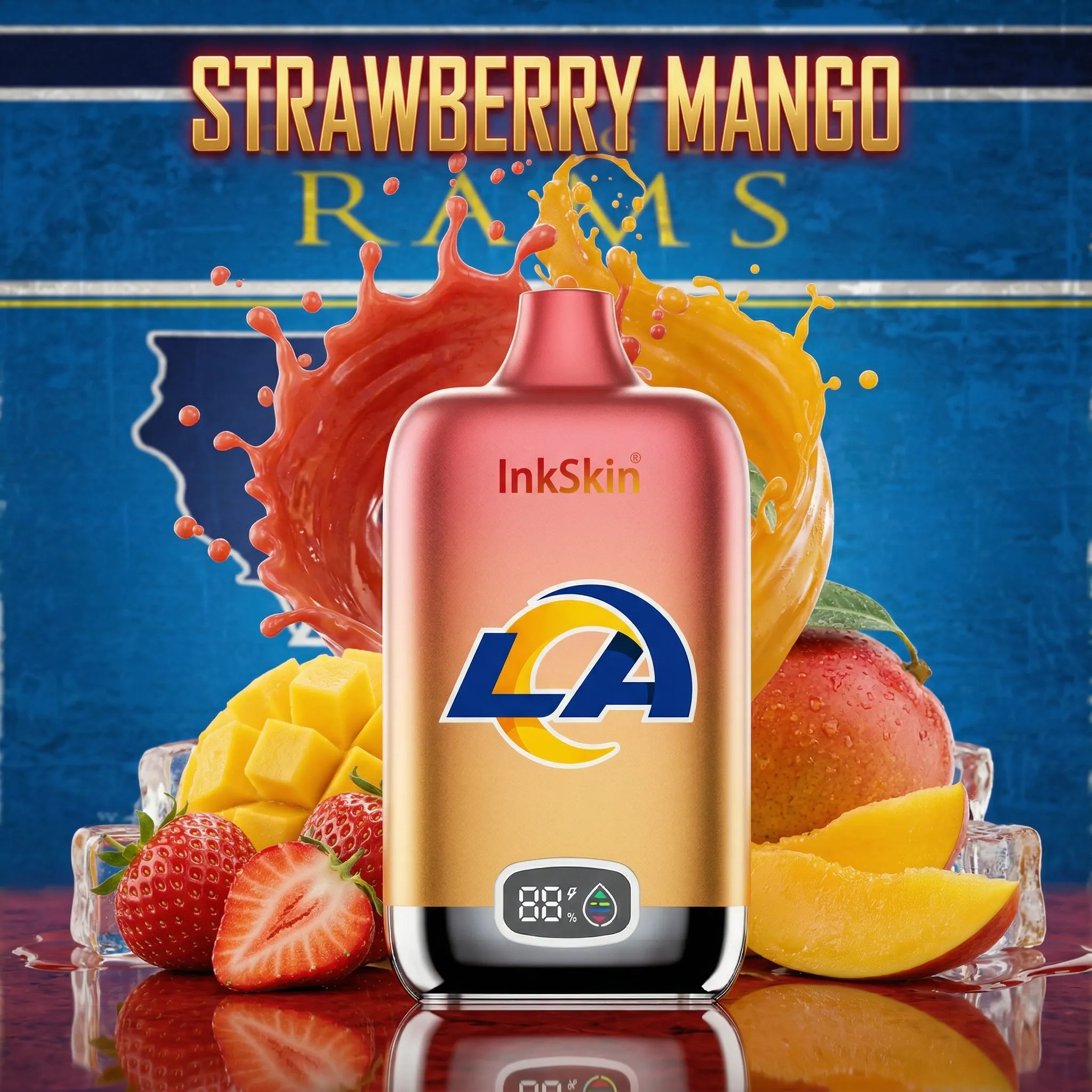 Los Angeles Rams - ⭐InkSkin Digital Box 12000 Puffs - 10+ Flavour Choices ???