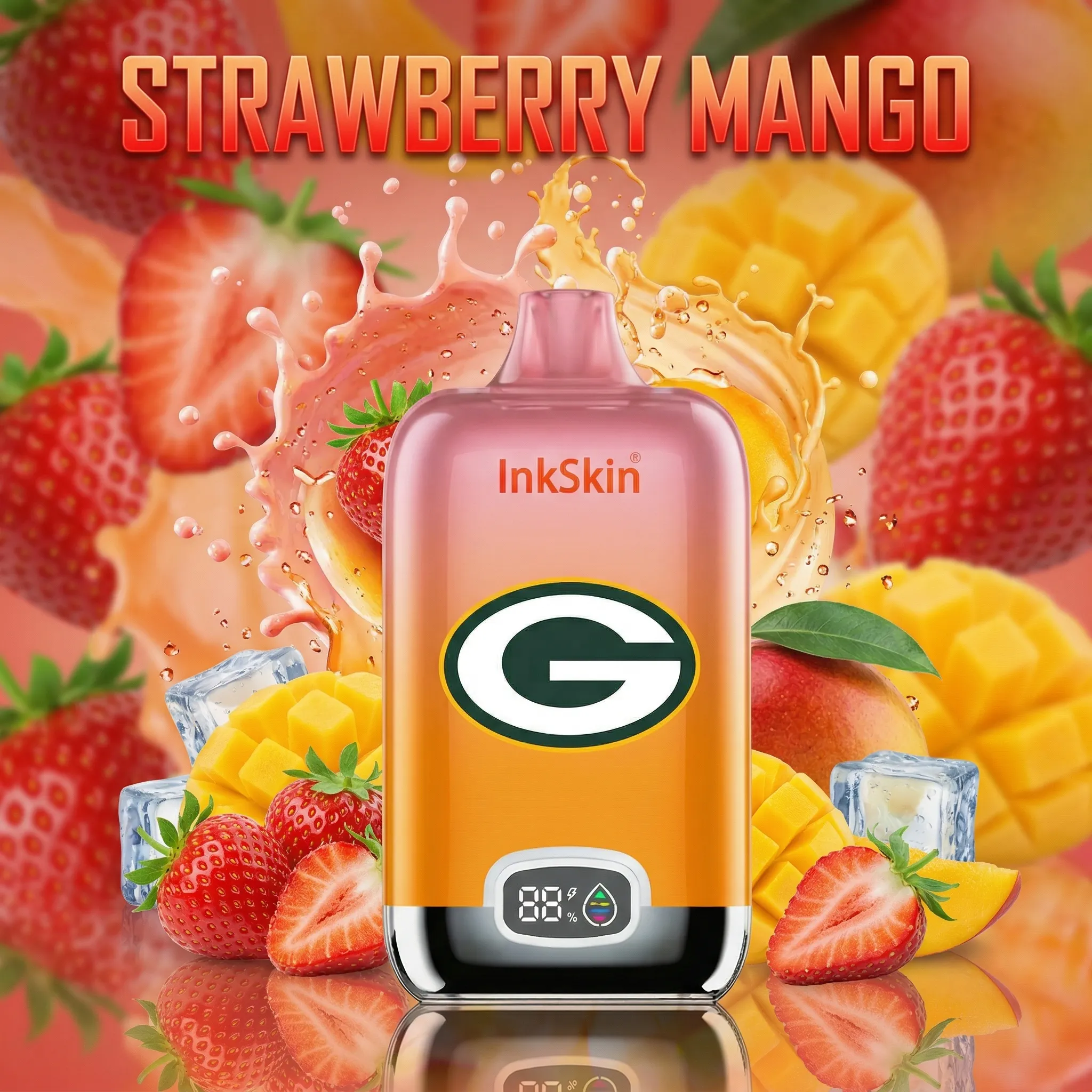 Green Bay Packers - ⭐InkSkin Digital Box 12000 Puffs - 10+ Flavour Choices ???