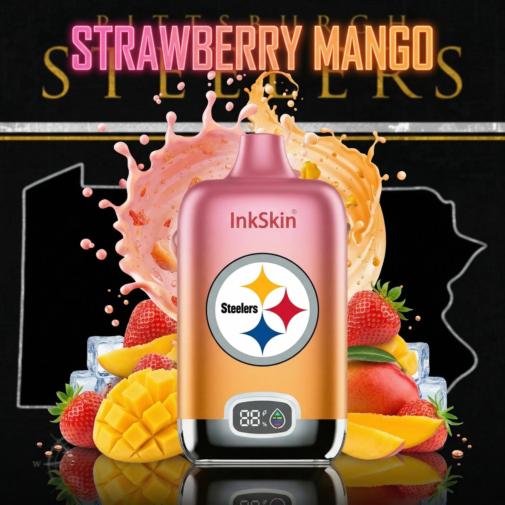 Pittsburgh Steelers - ⭐InkSkin Digital Box 12000 Puffs - 10+ Flavour Choices ???