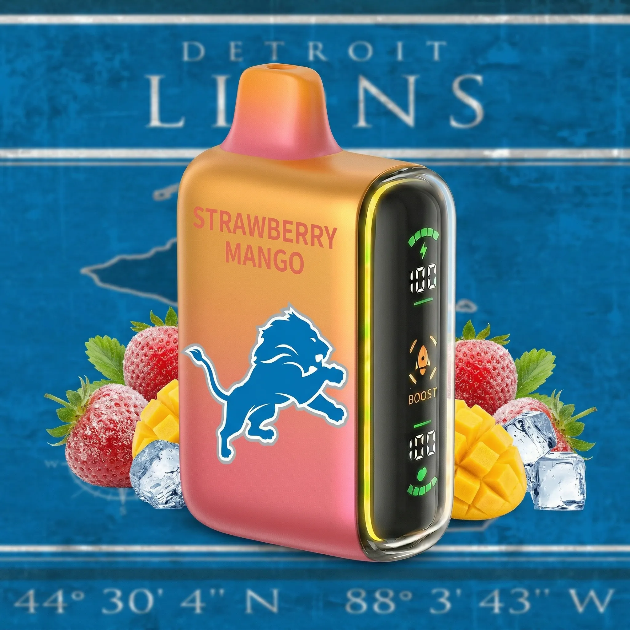 Detroit Lions - ?InkSkin Pulse 15000 Puffs new - 10+ Flavour Choices ???