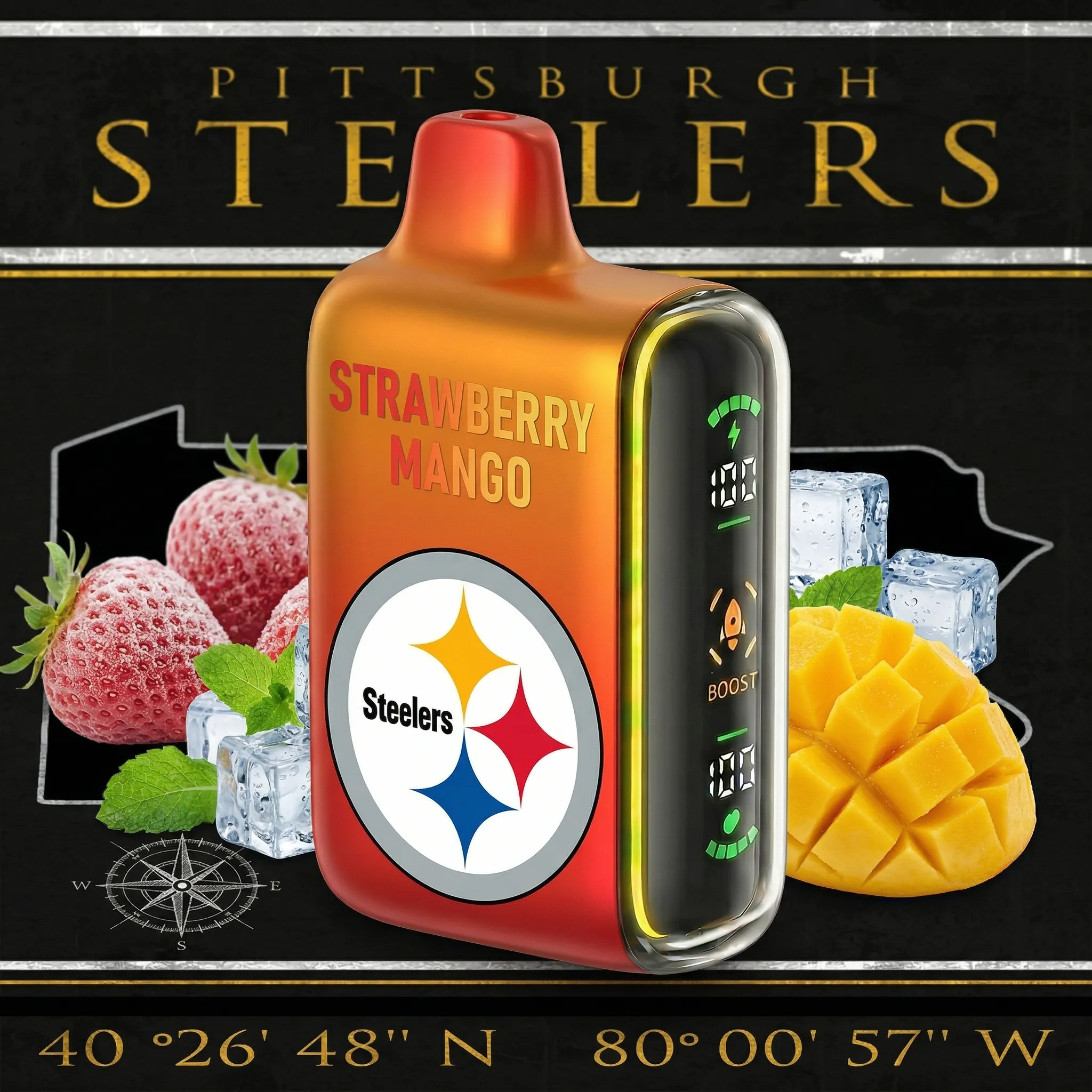 Pittsburgh Steelers - ?InkSkin Pulse 15000 Puffs new - 10+ Flavour Choices ???