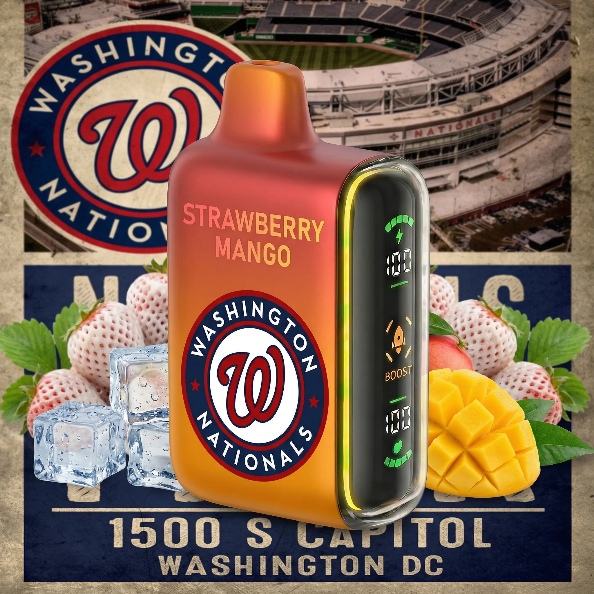 Washington Nationals - ?InkSkin Pulse 15000 Puffs new - 10+ Flavour Choices ???
