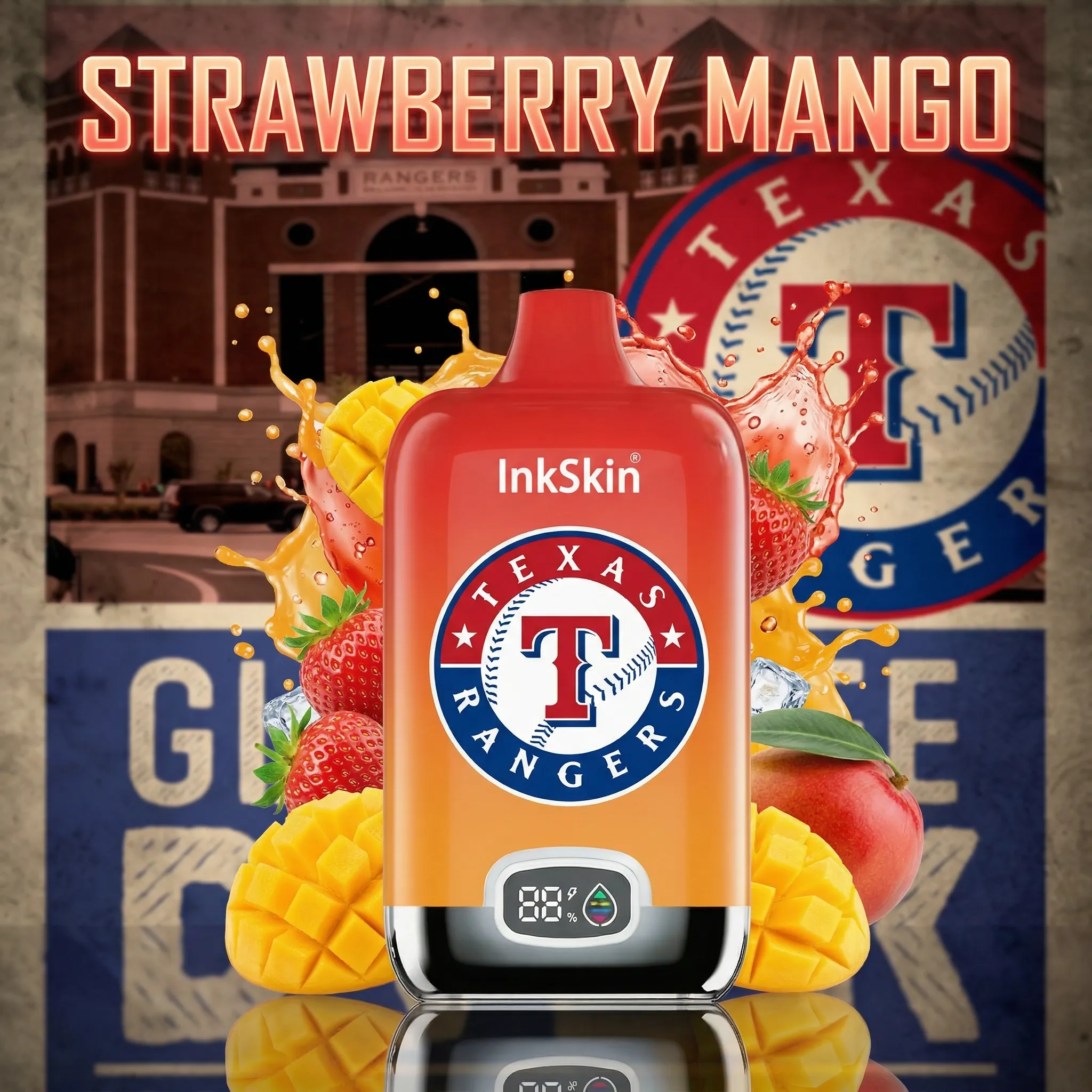 Texas Rangers - ⭐InkSkin Digital Box 12000 Puffs - 10+ Flavour Choices ???