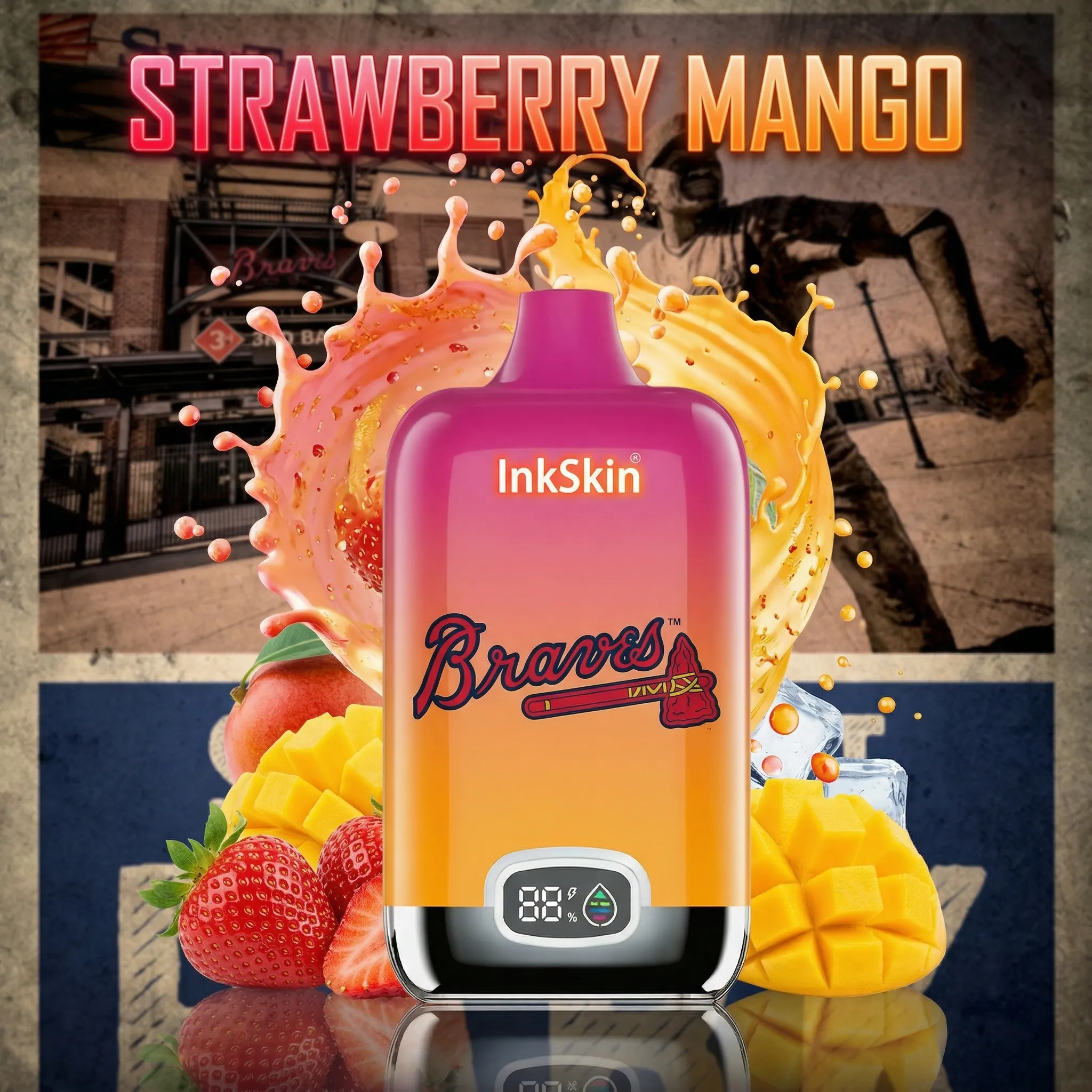 Atlanta Braves - ⭐InkSkin Digital Box 12000 Puffs - 10+ Flavour Choices ??? Atlanta Braves - ⭐InkSkin Digital Box 12000 Puffs - 10+ Flavour Choices ???