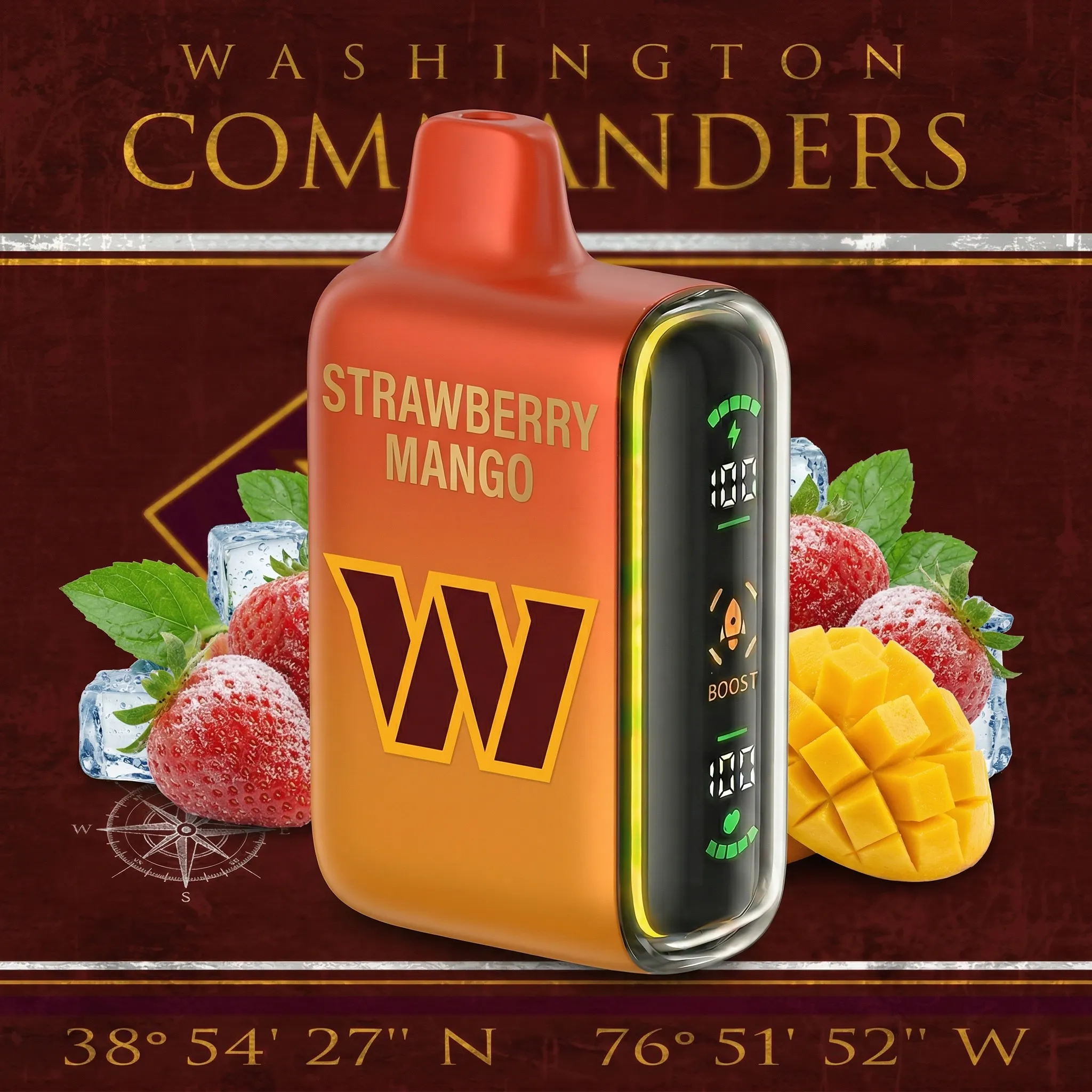 Washington Redskins - ?InkSkin Pulse 15000 Puffs new - 10+ Flavour Choices ???