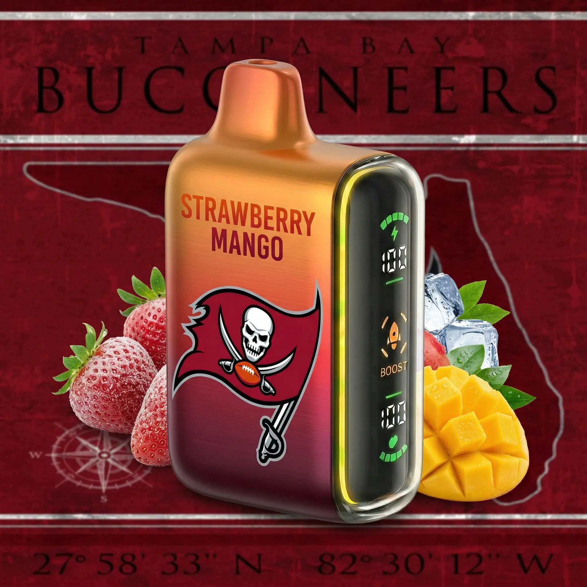Tampa Bay Buccaneers - ?InkSkin Pulse 15000 Puffs new - 10+ Flavour Choices ???
