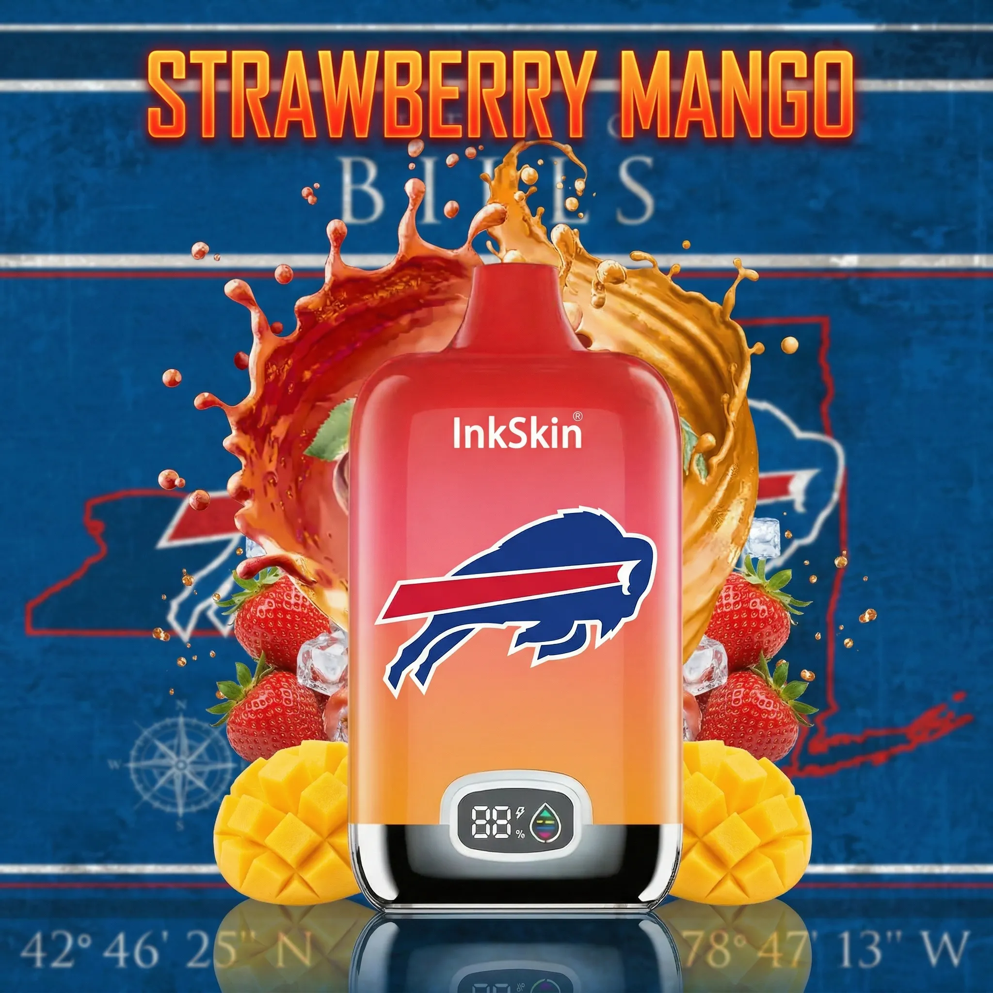 Buffalo Bills - ⭐InkSkin Digital Box 12000 Puffs - 10+ Flavour Choices ???