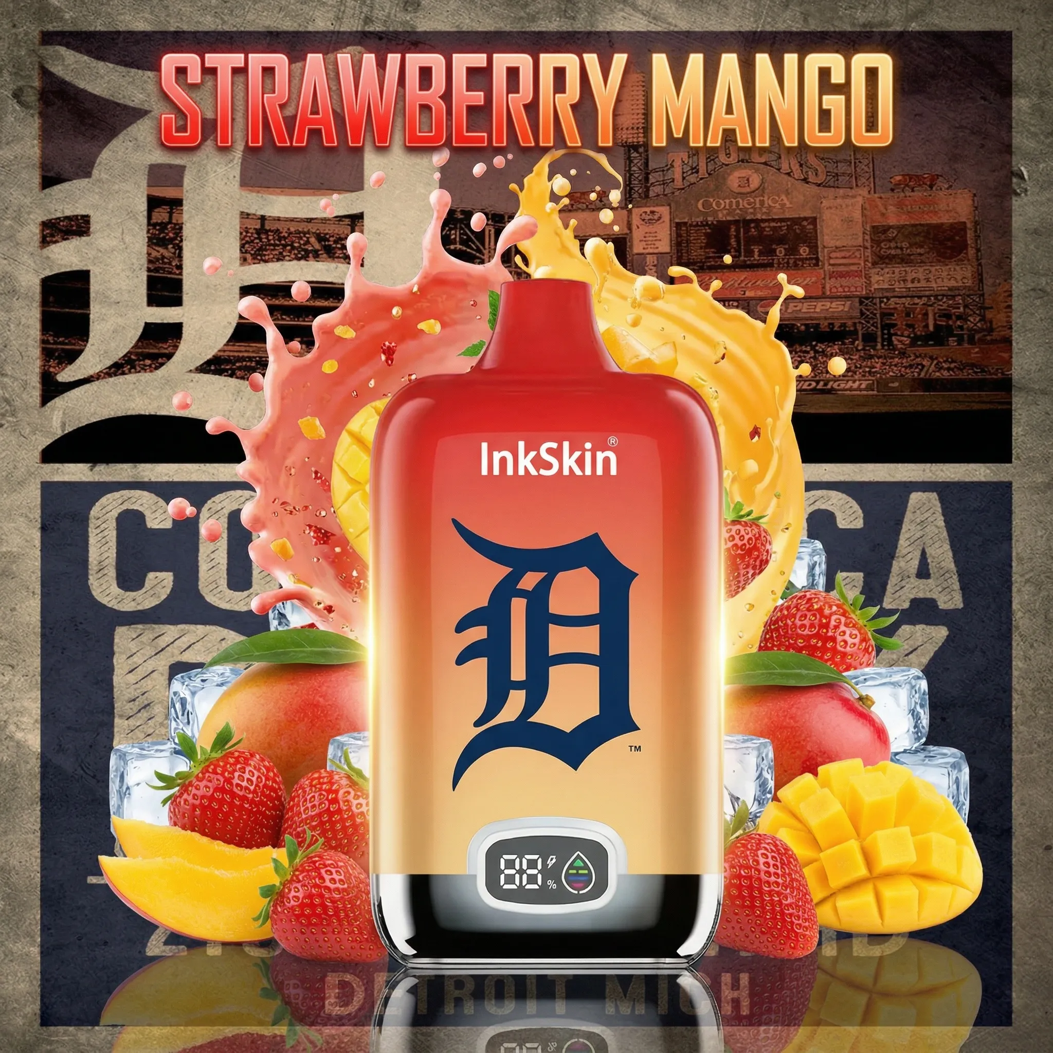 Detroit Tigers - ⭐InkSkin Digital Box 12000 Puffs - 10+ Flavour Choices ???