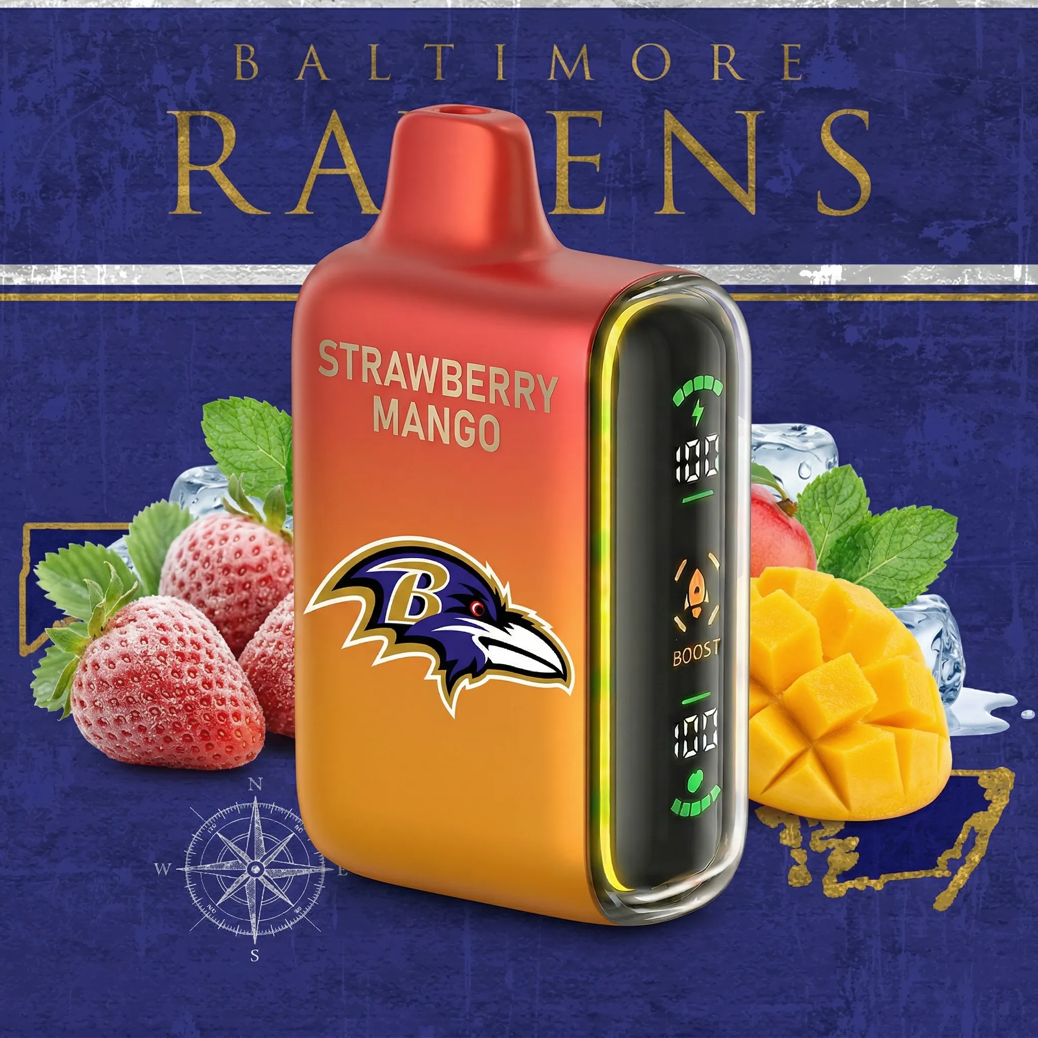 Baltimore Ravens - ?InkSkin Pulse 15000 Puffs new - 10+ Flavour Choices ???