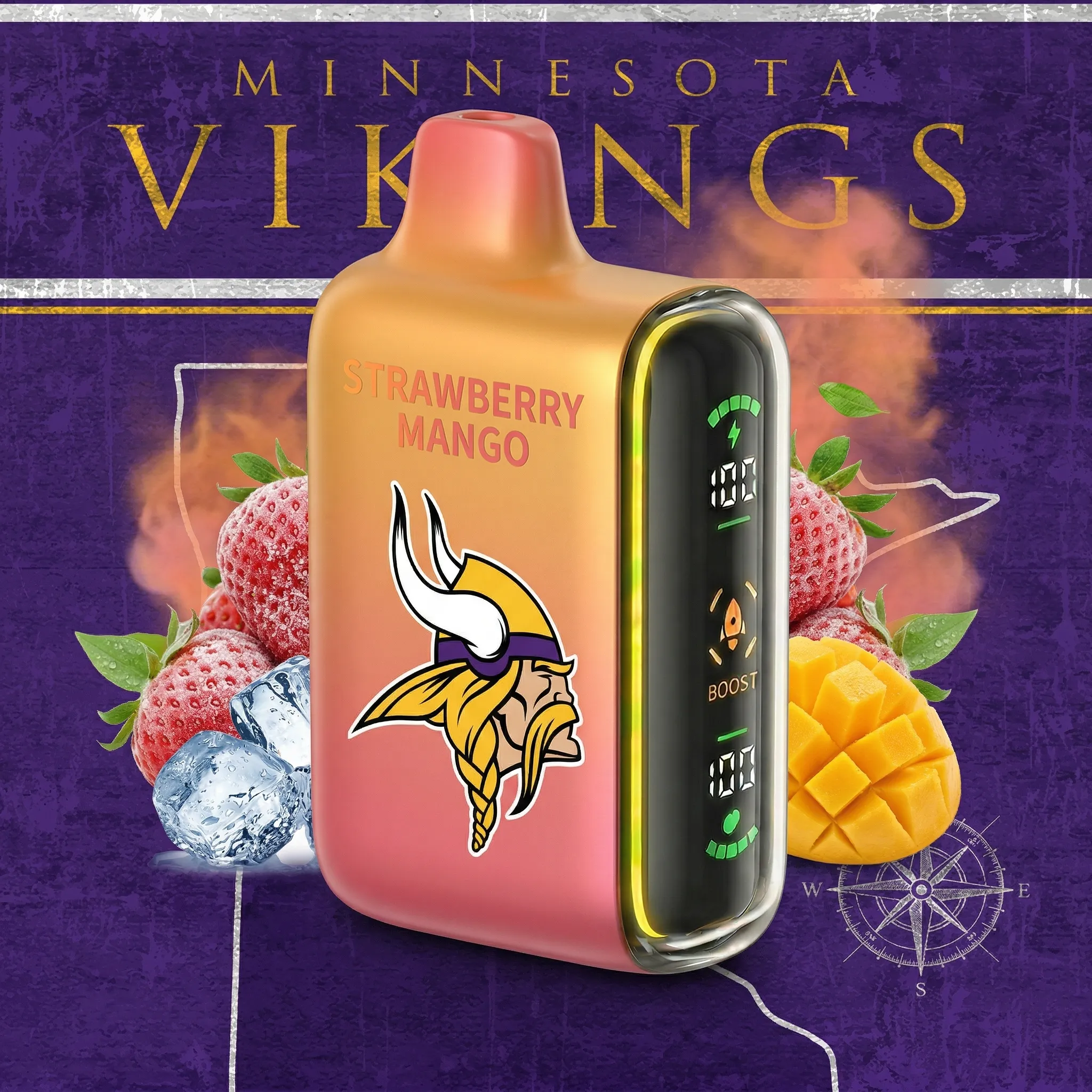 Minnesota Vikings - ?InkSkin Pulse 15000 Puffs new - 10+ Flavour Choices ???