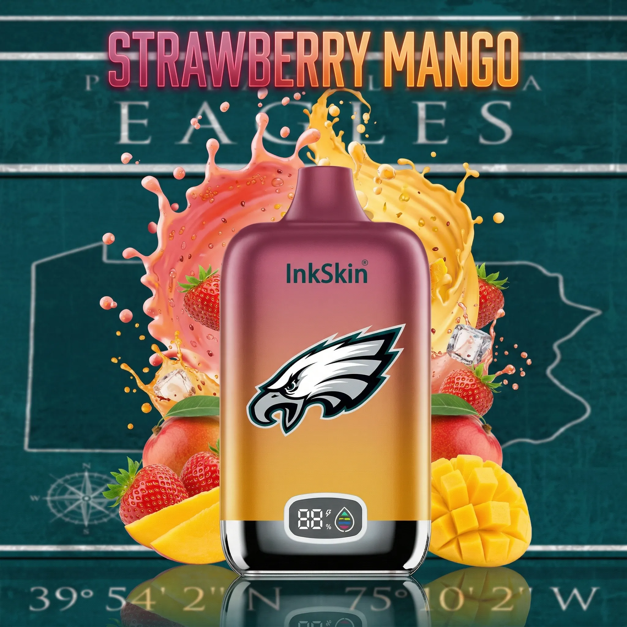 Philadelphia Eagles - ⭐InkSkin Digital Box 12000 Puffs - 10+ Flavour Choices ???