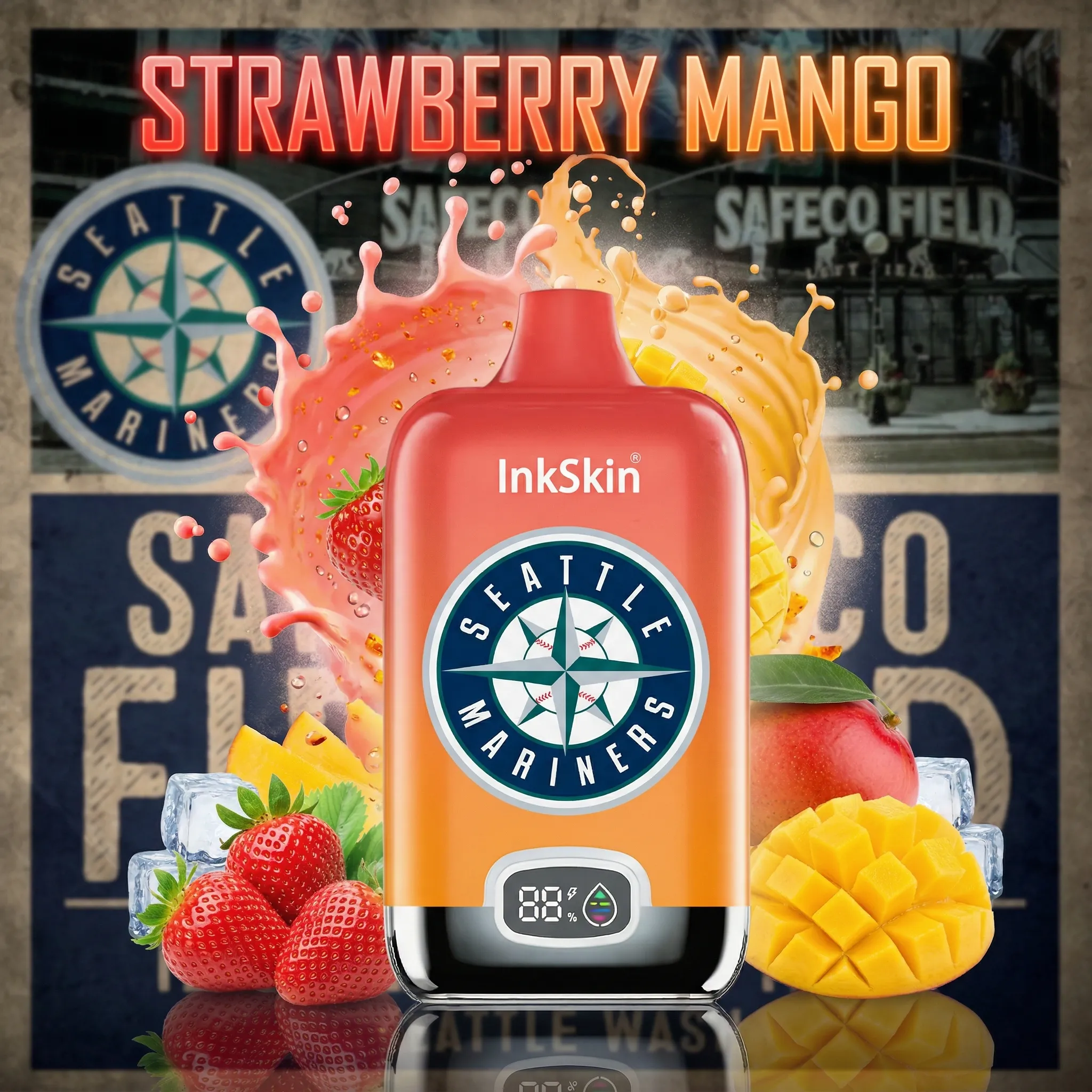 Seattle Mariners - ⭐InkSkin Digital Box 12000 Puffs - 10+ Flavour Choices ???