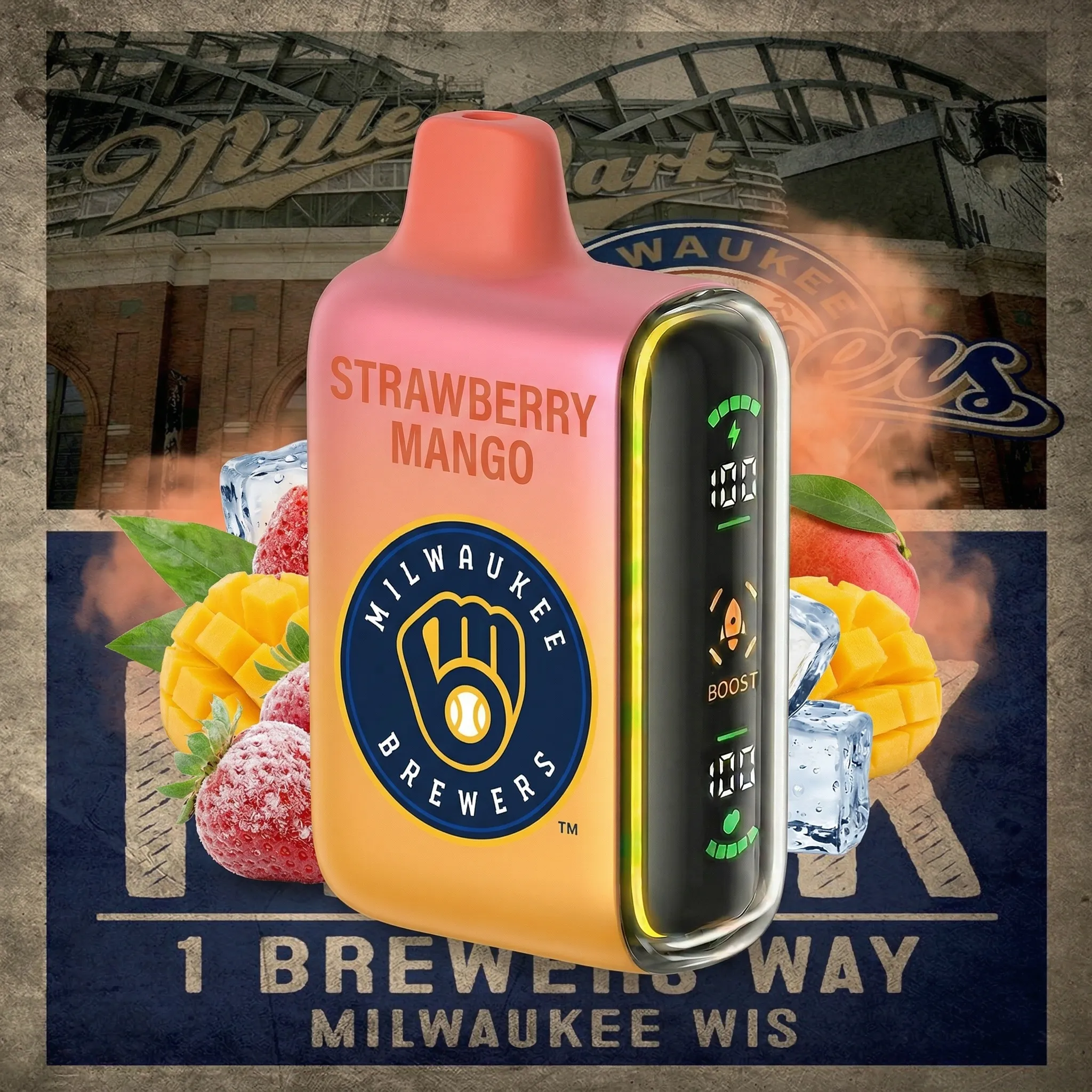 Milwaukee Brewers - ?InkSkin Pulse 15000 Puffs new - 10+ Flavour Choices ??? Milwaukee Brewers - ?InkSkin Pulse 15000 Puffs new - 10+ Flavour Choices ???