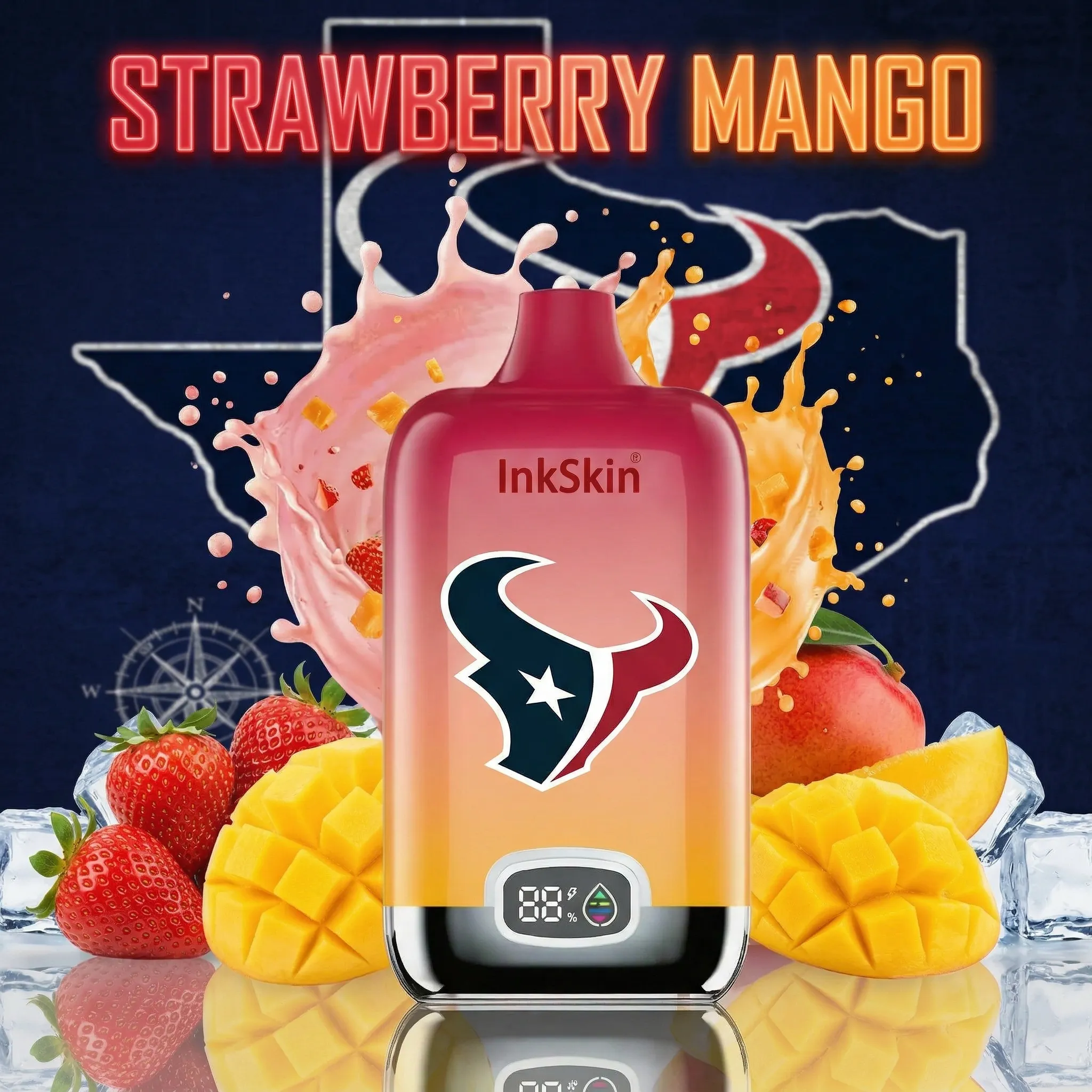 Houston Texans - ⭐InkSkin Digital Box 12000 Puffs - 10+ Flavour Choices ???