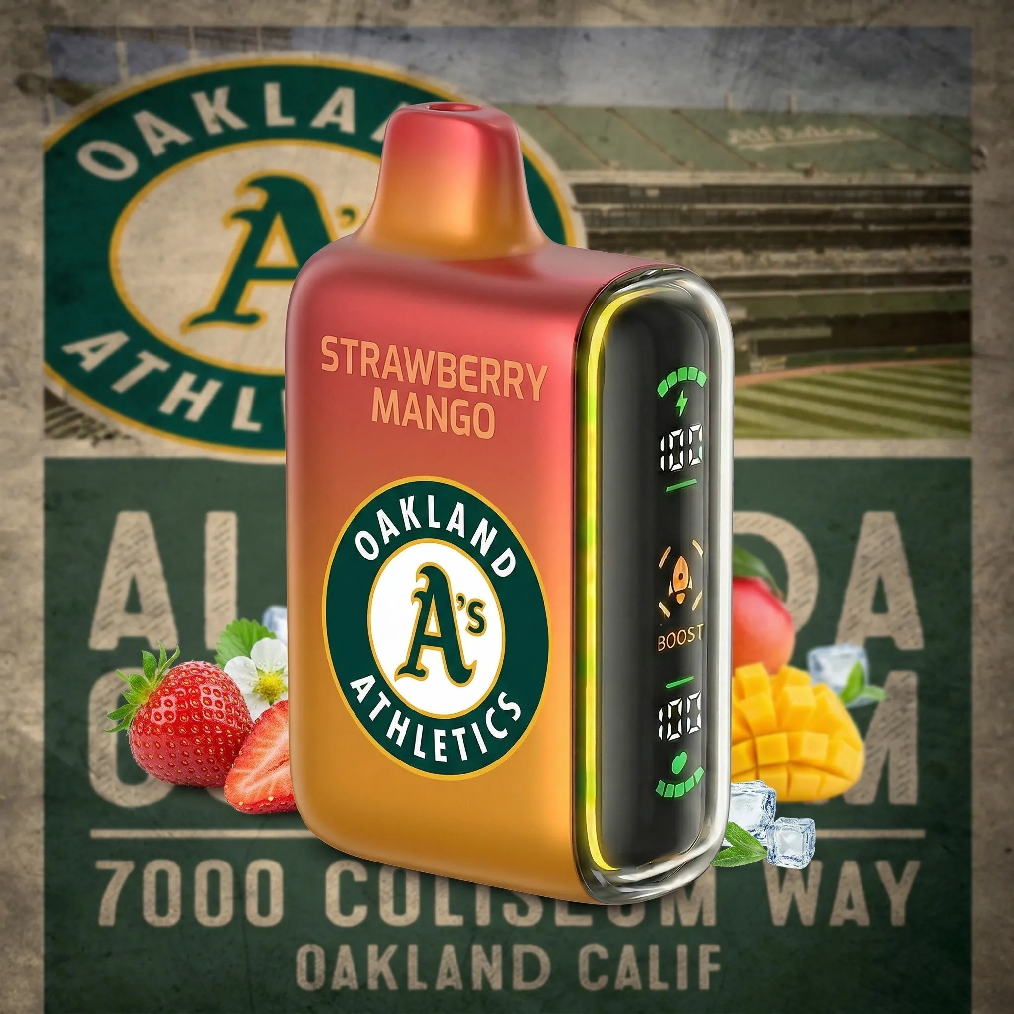 Oakland Athletics - ?InkSkin Pulse 15000 Puffs new - 10+ Flavour Choices ???