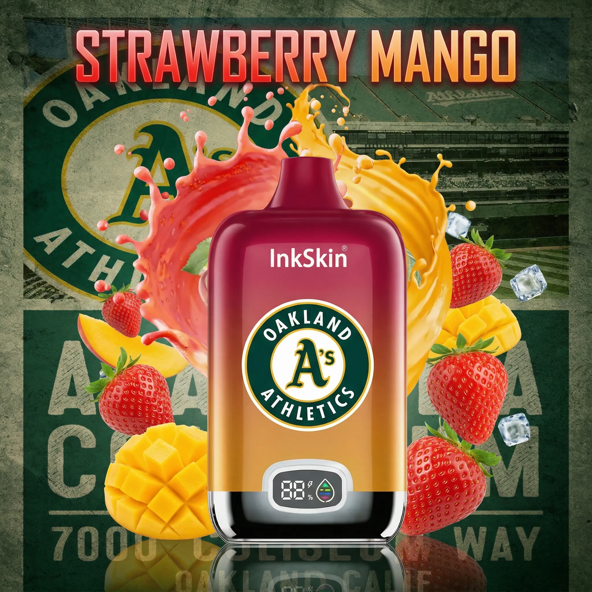 Oakland Athletics - ⭐InkSkin Digital Box 12000 Puffs - 10+ Flavour Choices ???